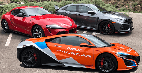 Supercars Toyota Gr Supra, Acura Nsx And Honda Civic Type R