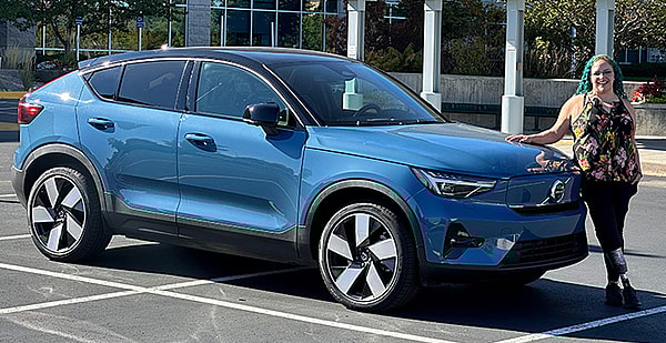 The Volvo C40 Recharge In Fjord Blue. Photo: Patrick Anderson