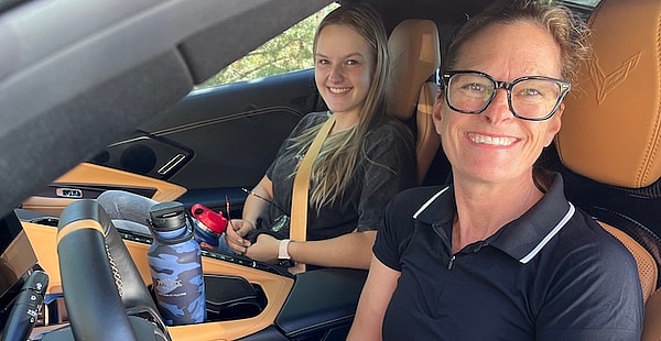 My Daughter And Me In The Corvette. Photo: Sara Lacey