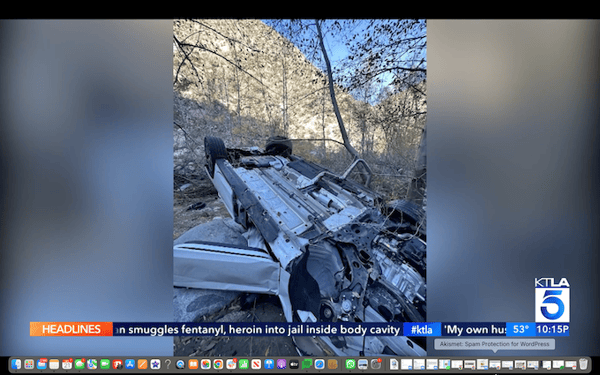 Christian Zelada'S Hyundai Elantra At The Bottom Of A Canyon