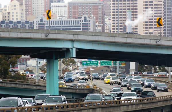 Road-Traffic Heavy Travel Auto Car Truck Street Freeway Bridge Expressway Driving