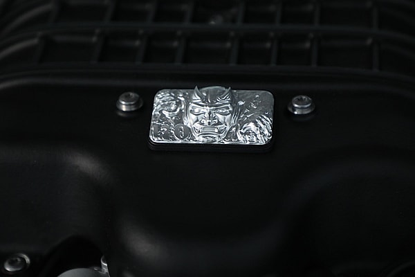 The Unique Demon Badge That Owners Will Find On The Car And On An Exclusive Decanter Collection - Perfect For Halloween