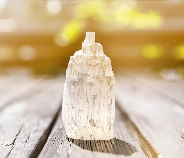 Selenite Crystals In The Car