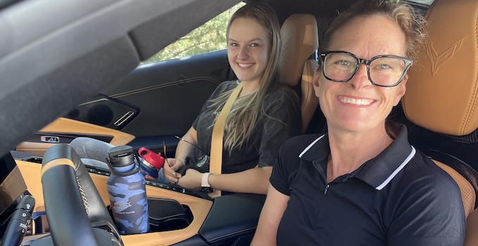My Daughter and Me in the Corvette. Photo: Sara Lacey