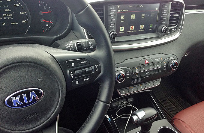 Checking The Kia Sorento Controls Before Driving The New Car