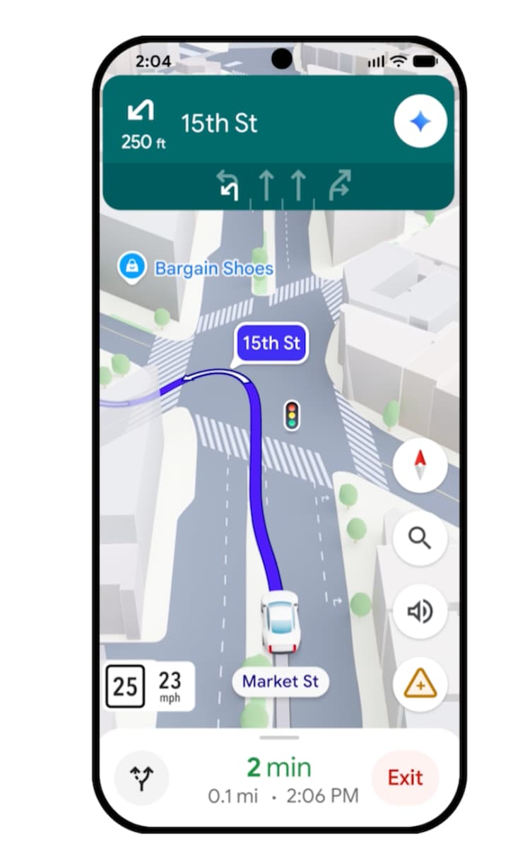 Google Maps Immersive Navigation As It Appears On A Phone