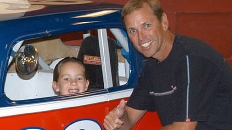 A Young Loni With Her Dad Johnny Unser. Loni Says Her Dad Taught Her Everything She Knows About Racing. Photo Courtesy Of Loni Unser
