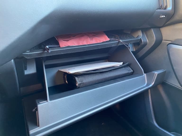 Assemble Your Own Emergency Kit With These 100 Household Items 3 Nissan Pathfinder Glovebox. Photo By Sara Lacey