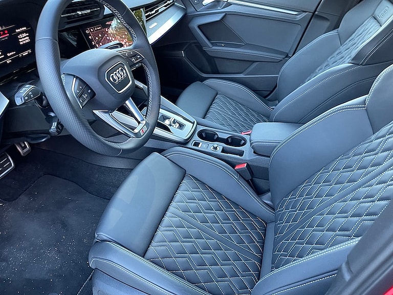 The Quilted Gray Leather Interior Of The Audi S3 Sedan