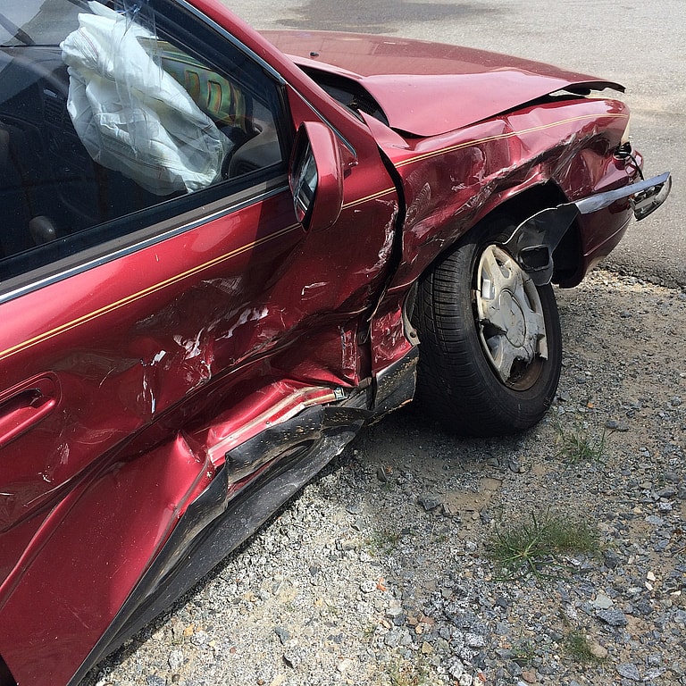 A Totaled Car From A Car Accident