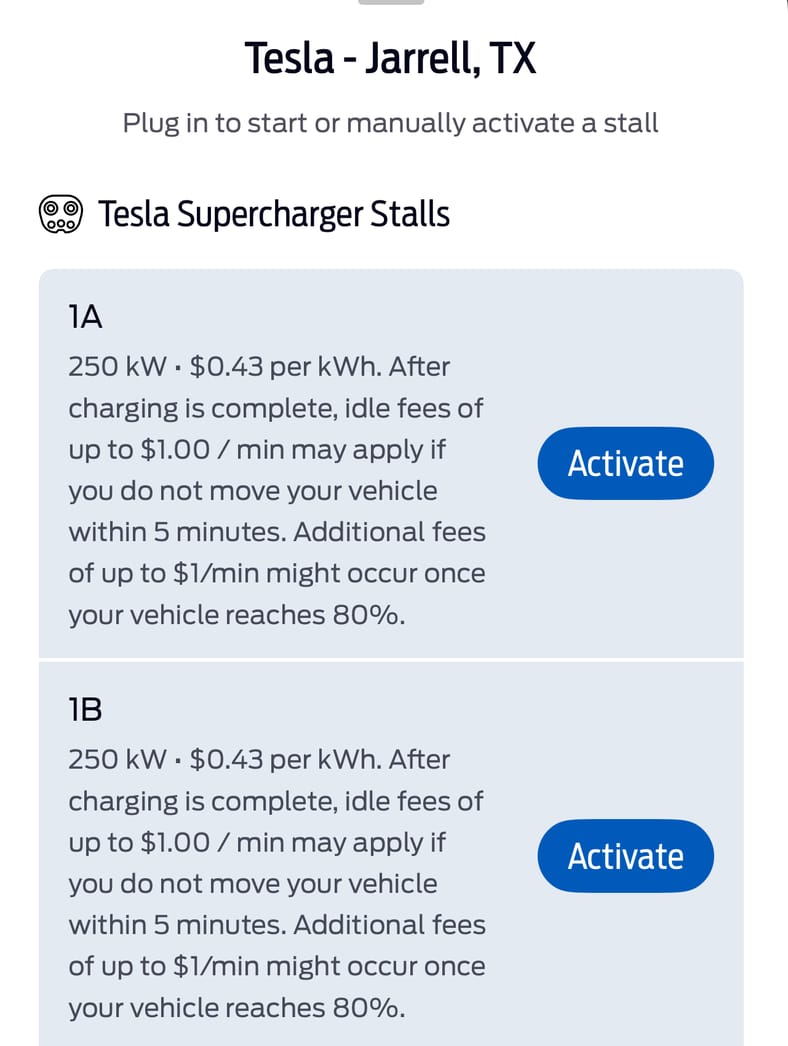 The Prices At This Tesla Charger Are Reasonable But The Surcharges Can Add Up Fast