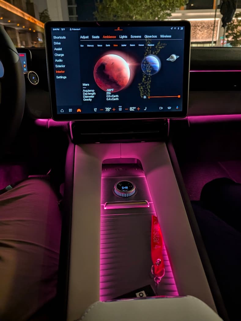 The 2026 Polestar 4 Follows Sage Advice: Perfect Your Look By Removing One Thing 4 The Center Console Of The Polestar 4 Lights Up For Visual Clarity And Impact