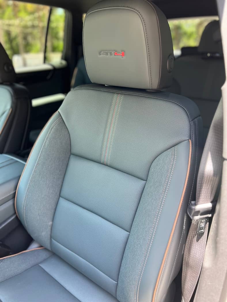 The Seats In The 2024 Gmc Acadia At4 Are Designed With Layers Of Detail For Comfort And Durability