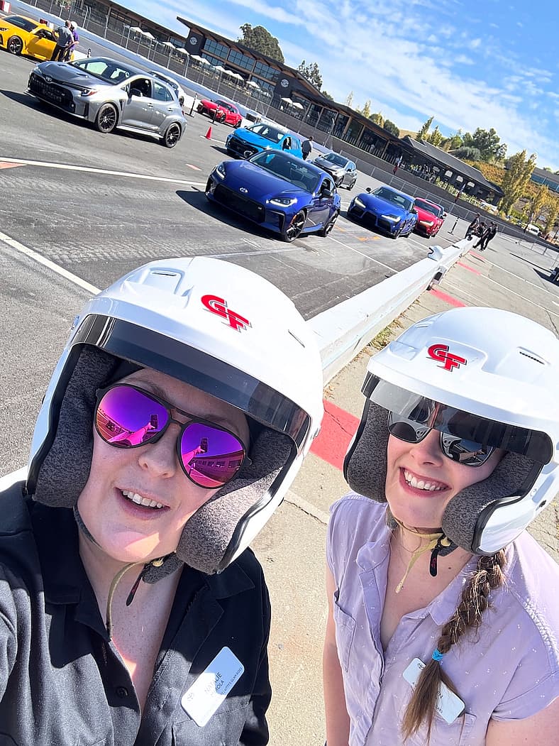 Natalie Merola (Left) And Kristen Brown Set For A Day Of Track Testing The Toyota Gr Corolla