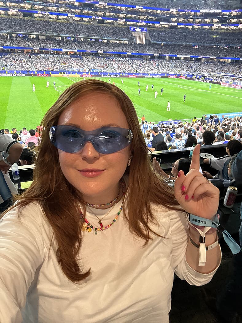 Natalie Watching The Fifa World Cup Match In Dallas, Texas