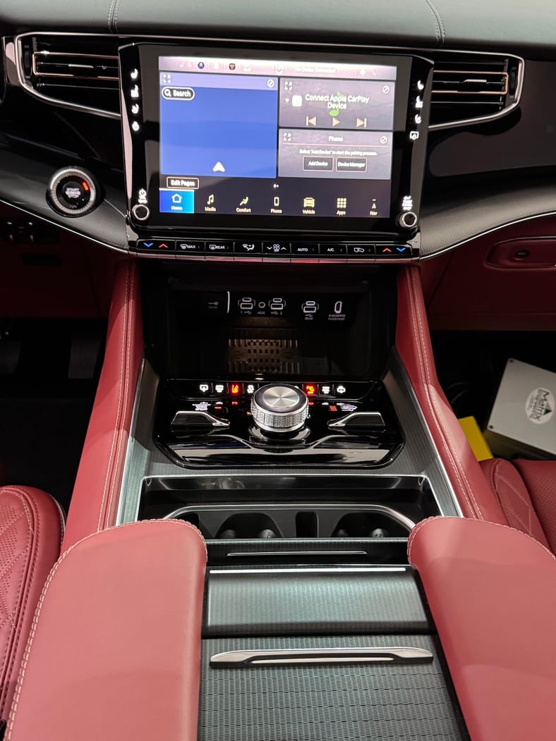 The Center Console Of The 2026 Jeep Grand Wagoneer Phev 