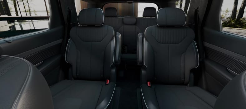 The Interior And 3Rd Row In The 2024 Hyundai Palisade Calligraphy Night Edition