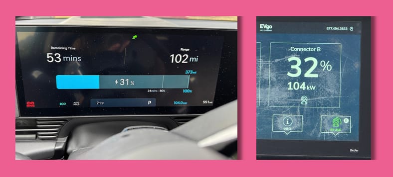 2025 Hyundai Ioniq 5 Long Term Test Drive: What It’s Like to Own and Drive This Popular EV 7 Charging On The Hyundai Ioniq 5'S Screen And The Ev Go Terminal