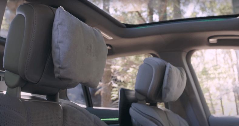 What Its Like to Drive the World's Fanciest Mercedes-Benz: Mercedes-Maybach EQS 680 Test Drive 8 The Microsuede Head Rest Pillows May Have Been My Favorite Feature In The Mercedes-Maybach Eqs 680