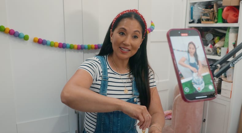 Veena Crafting A Project For A Tv Shoot