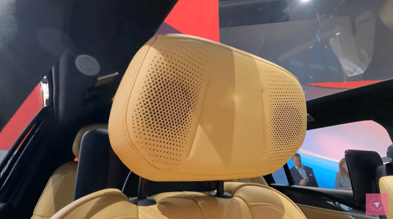 Headrests have speakers embedded in the Cadillac Escalade IQ