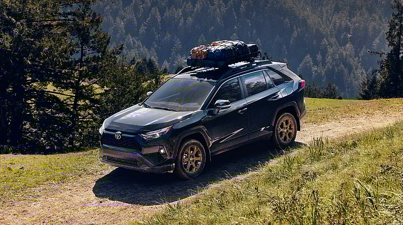 The Front End Of The Toyota Rav4 Woodland Hybrid