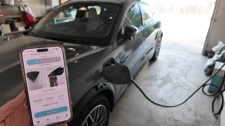 The Lectron Charger App Proved Very Helpful In Charging The Mustang Mach-E