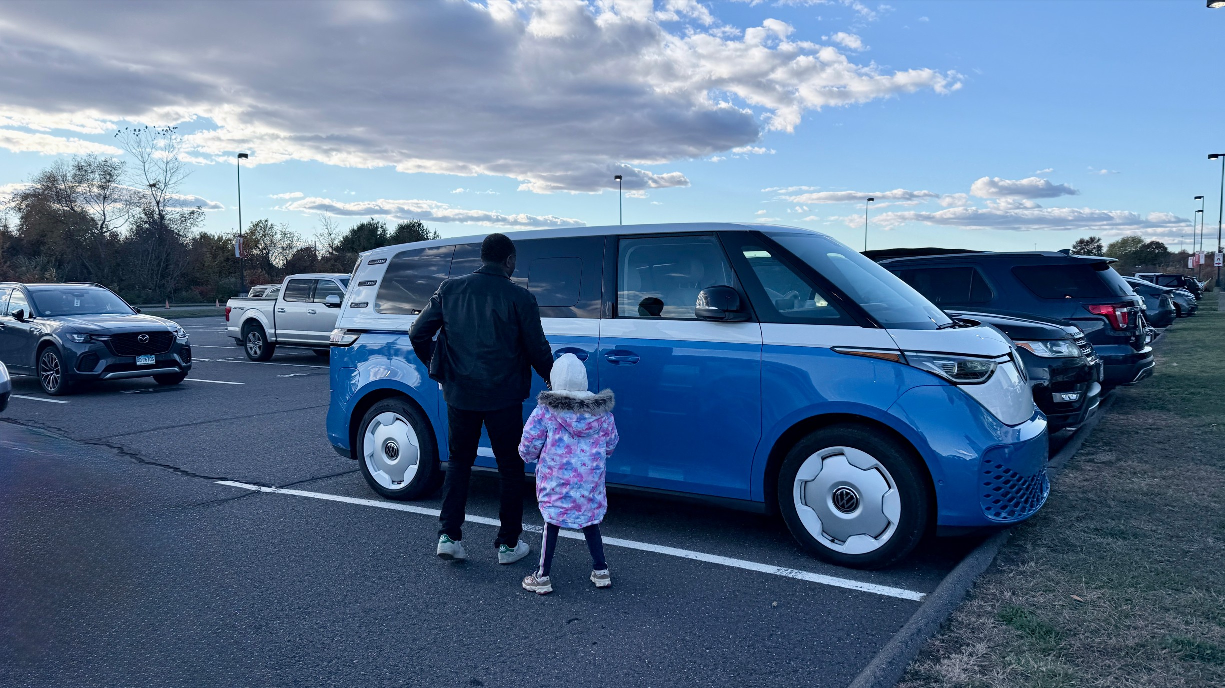 My Husband And Daughter Walking Back To The Vw Id.buzz After The Event