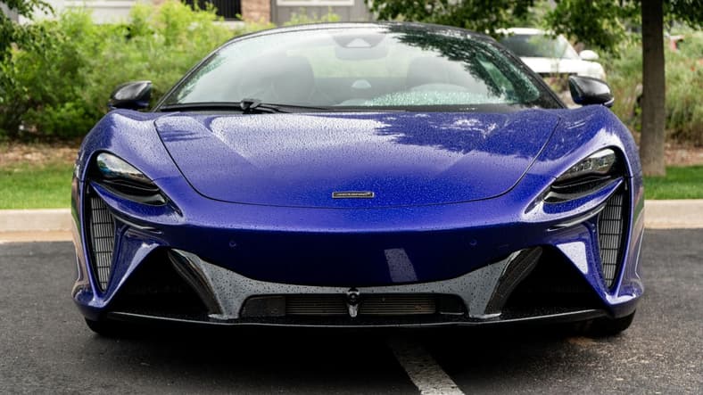The Front End Of A Mclaren Spyder Hybrid