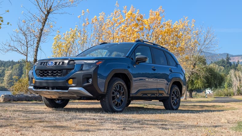 The Front Of The 2026 Subaru Forester Wilderness Next To A Lake