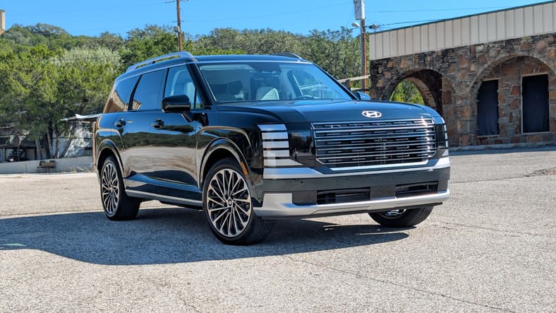 Need A Bigger Car? These Are Our Favorite 8-Passenger SUVs 7 The Front Quarter End Of The 2026 Hyundai Palisade Hybrid