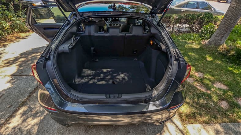 The Trunk Space In The 2026 Honda Civic Hatchback Sport Touring Hybrid