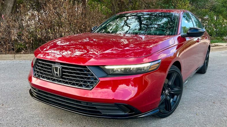 The Front Of The 2023 Honda Accord Hybrid Sport