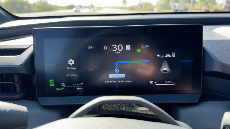 The Driver Display In The 2026 Toyota Rav4 Displays Apple Maps Navigation When Carplay Is Connected