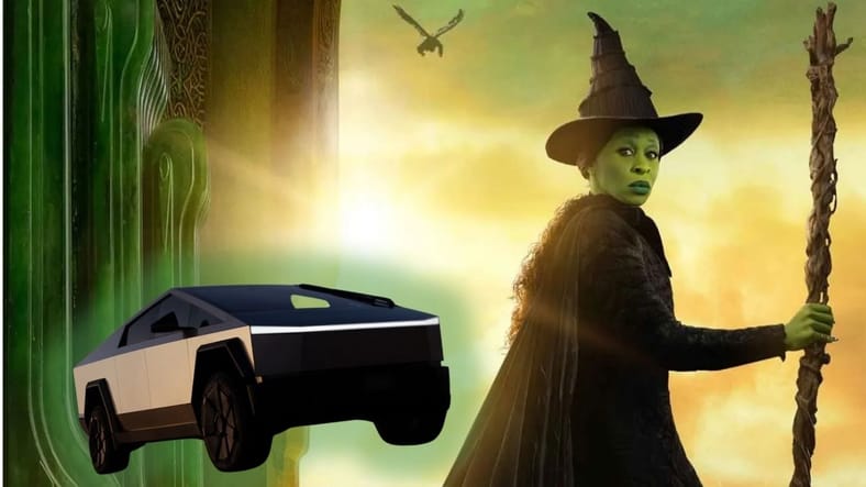 Elphaba And A Cybertruck