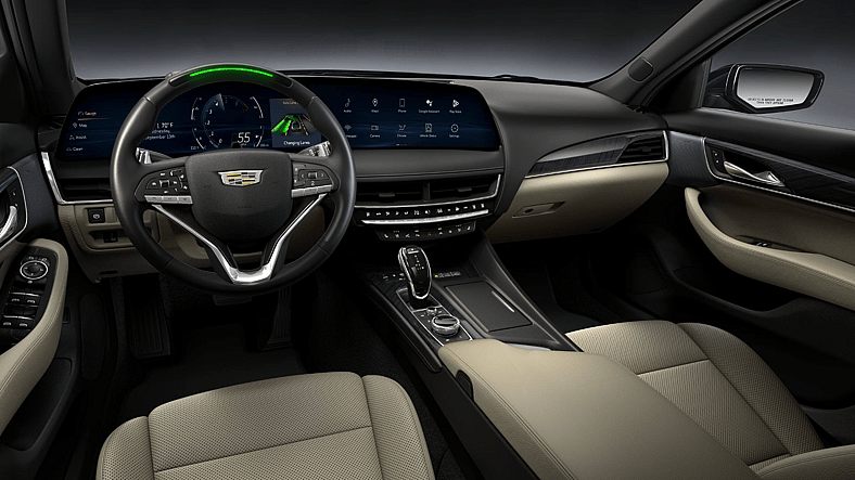 The Optional Safari Beige Interior Of The Cadillac Ct5 Sedan