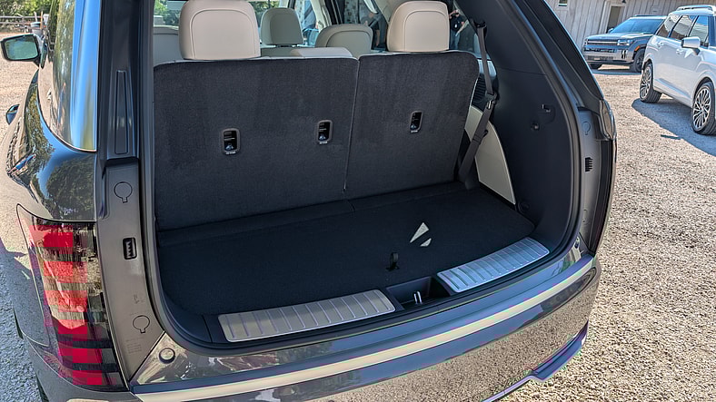 The Trunk Space In The 2026 Hyundai Palisade Hybrid With The Third Row In Use