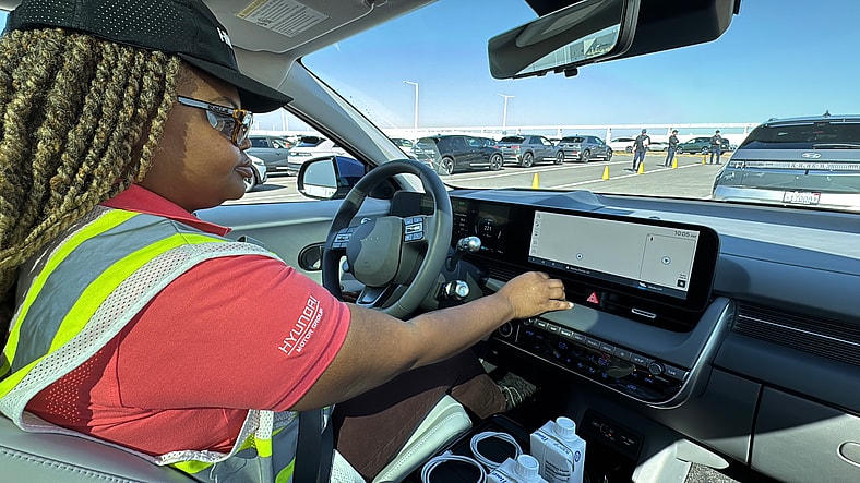 A Hmg Worker Driving Us During Our Plant Tour
