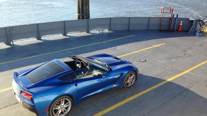 A Girls Guide To Cars | Celebrating Our Love Of Speed On National Corvette Day - Ridin The Fortmorgan Ferry Corvette Stingray Dauphinisland Mueller10Yr