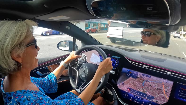 My Happy Place - Driving The All-Electric Mercedes Benz Eqs 450+ . Photo: Ree Bisaccio
