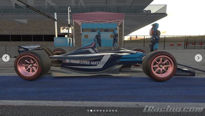 All the Colors in the Paint Booth: A Girls' Guide to Cars Celebrates Pride 2022 1 Cameron Aubernon'S Iracing Livery. Photo: Cameron Aubernon
