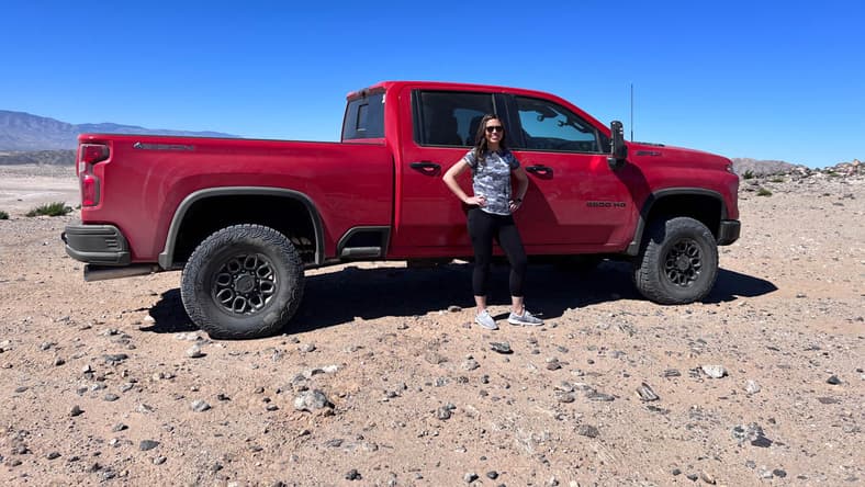 This Was Moments Before I Took The Silverado Hd Zr2 Bison Straight Down The Mountain. Zoom In To See The Terror On My Face. Photo: Jim Sharifi