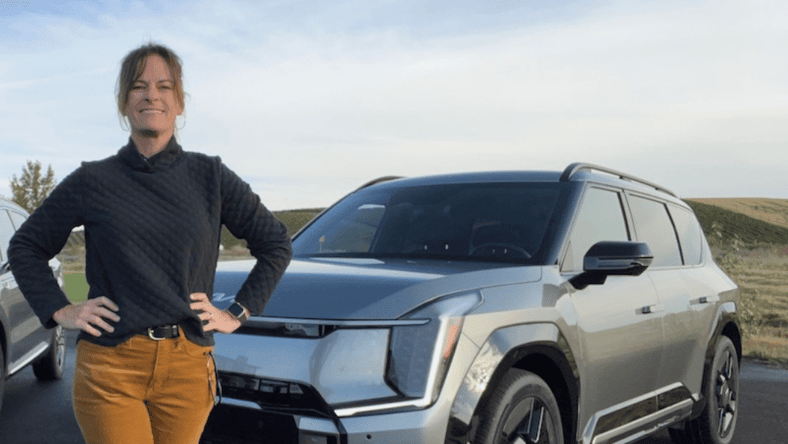 Waiting for an Electric 3-Row SUV? Here's What You Can Buy This Year 1 Sara Lacey With The Kia Ev9