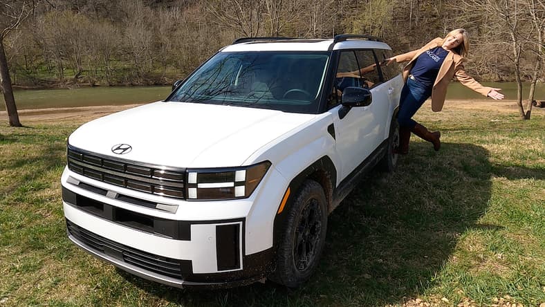 The Exterior Hand Hold Allows Easier Access To The Santa Fe'S Roof Racks