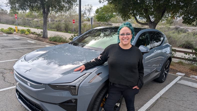 Liv Leigh Standing Next To A Polestar 3