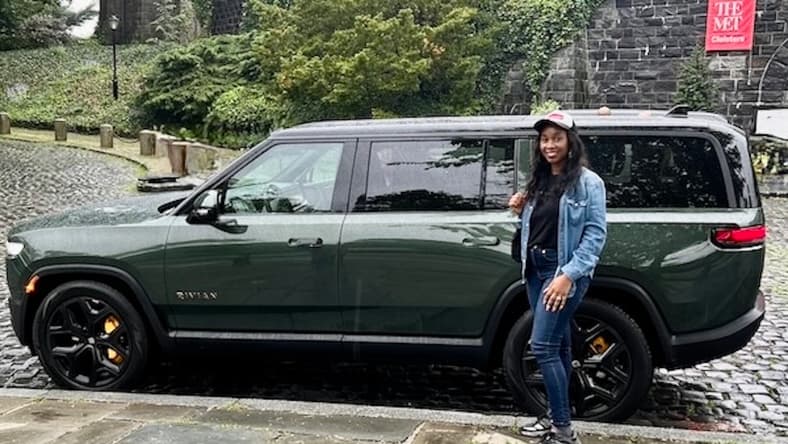 Think Car Shopping Is Boring, or Scary? Rivian Just Reinvented the Showroom and Test Drive 1 Standing Next To The R1S At The Met Cloisters After Our Drive From Manhattan Even On A Rainy Day