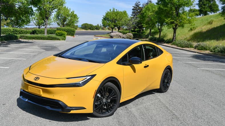 As Gas Prices Rise, the 2026 Toyota Prius PHEV Remains Becomes the Ultimate Survival Tool 2 The Front End Of The 2026 Toyota Prius Xse Nightshade Phev