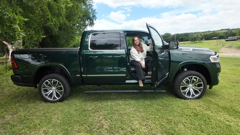 Natalie Posing With One Of Three Special Texas Editions Of The Ram 1500 And Ram 2500