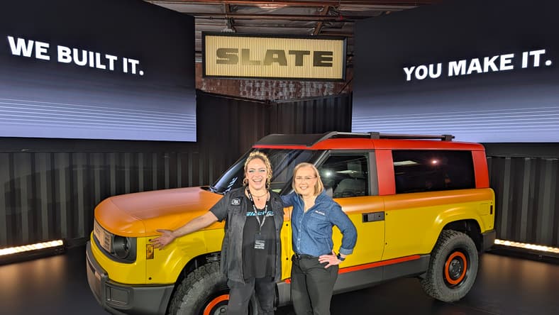 Liv Leigh Standing With The New Slate Ev Truck