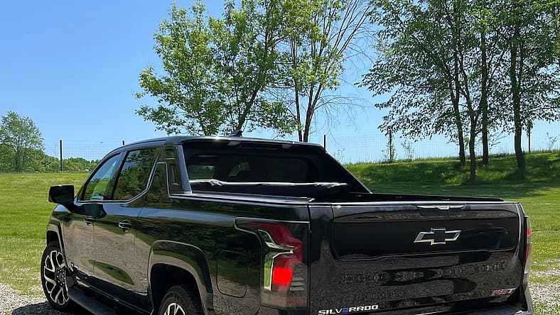 The Rear Of The Chevrolet Silverado Ev